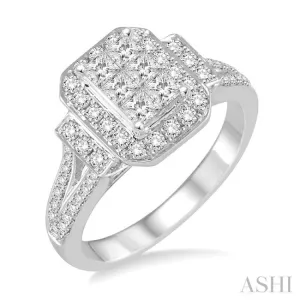 1 Ctw Diamond Lovebright Ring in 14K White Gold