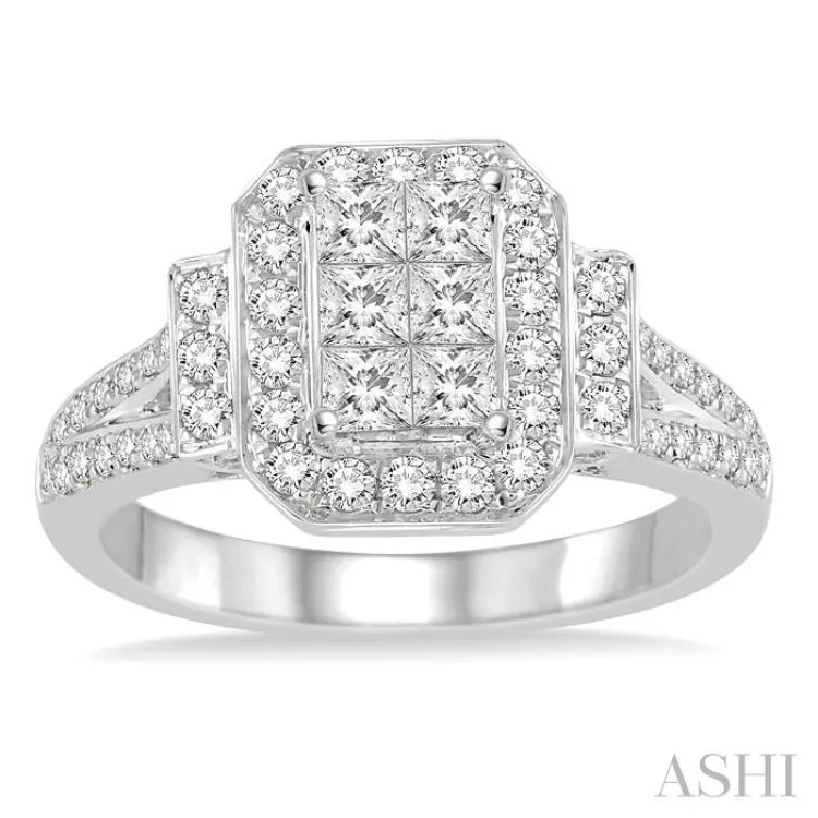 1 Ctw Diamond Lovebright Ring in 14K White Gold