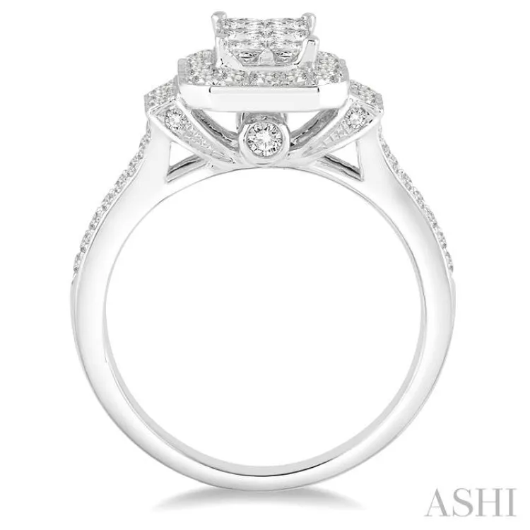 1 Ctw Diamond Lovebright Ring in 14K White Gold