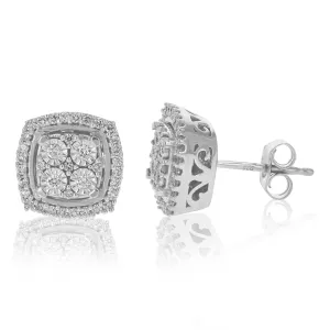 1/2 cttw Lab Grown Diamond Stud Earrings in .925 Sterling Silver