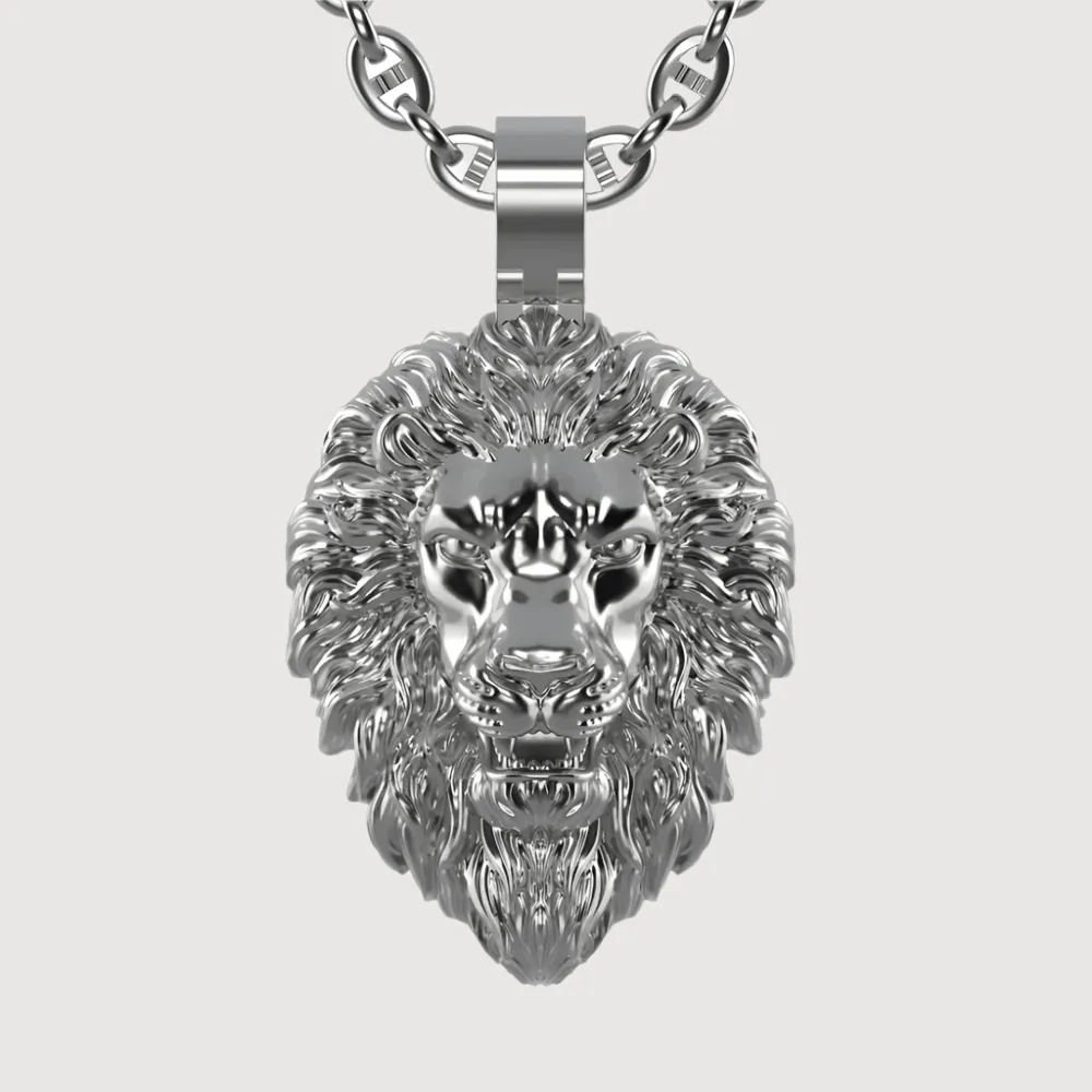 14k Gold Lion Head Pendant