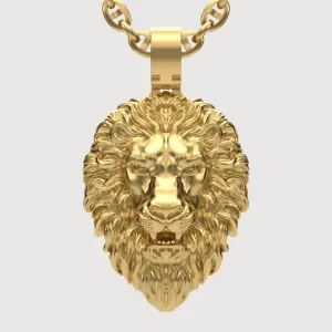 14k Gold Lion Head Pendant