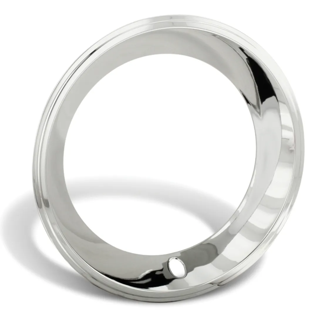 1967-1974 Chevrolet Camaro 15" Deep Dish Triple Chrome Plated Stainless Trim Ring Set 2.75" Wide - With Stepped Edge