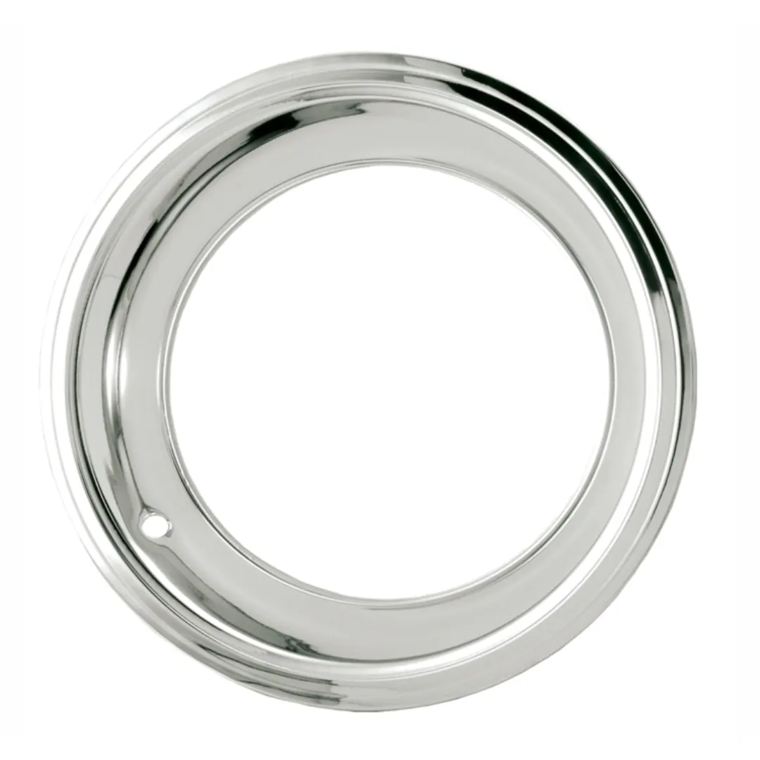 1967-1974 Chevrolet Camaro 15" Deep Dish Triple Chrome Plated Stainless Trim Ring Set 2.75" Wide - With Stepped Edge