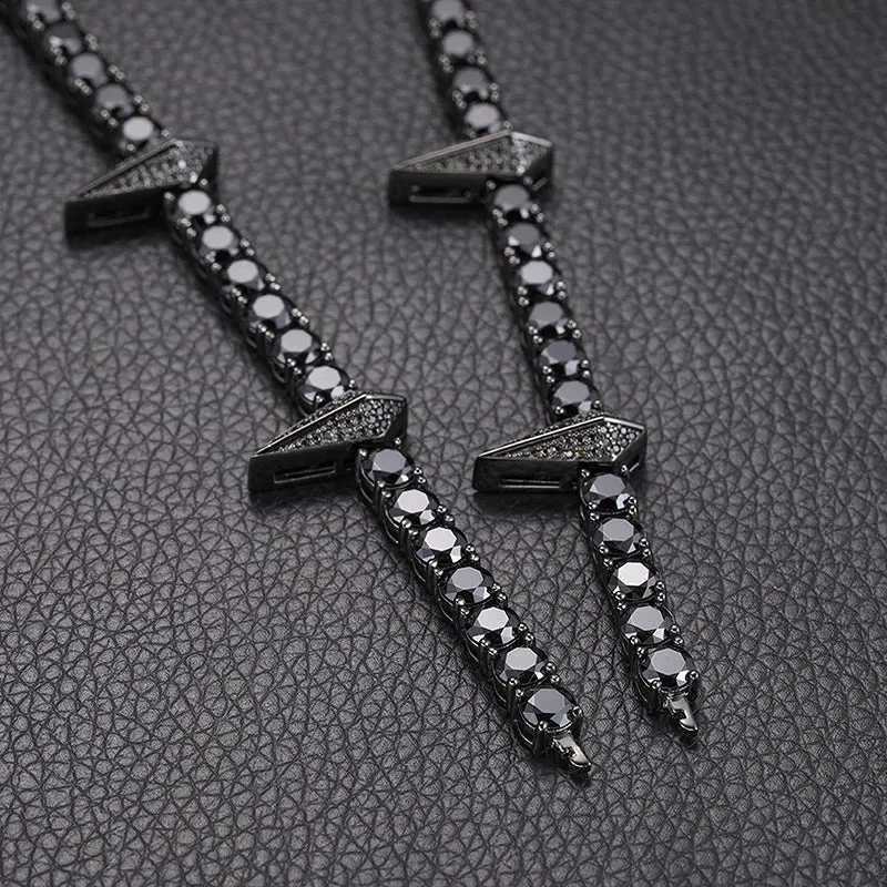 5mm Black Diamond Gothic Necklace