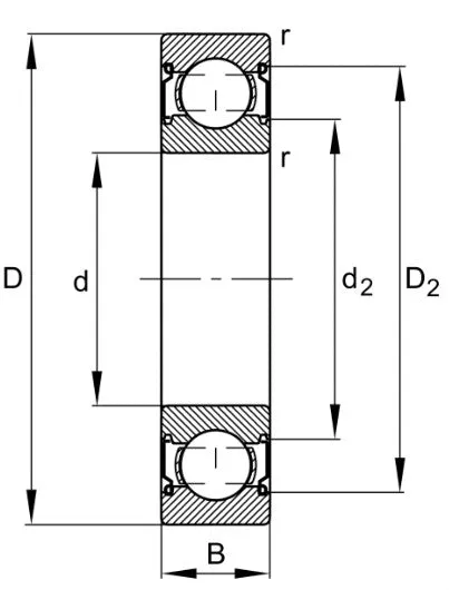 6005-2Z-C3 FAG Shielded Deep Groove Ball Bearing 25x47x12mm