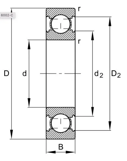 6005 FAG Open Deep Groove Ball Bearing 25x47x12mm