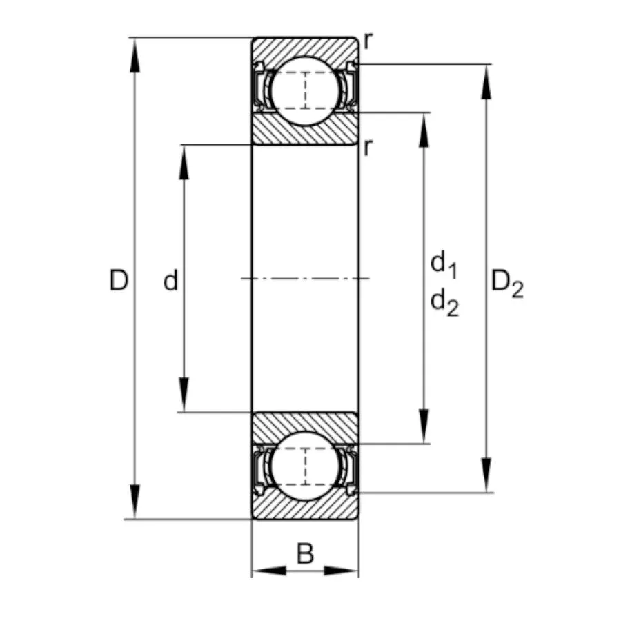 6008-2RSR-C3 FAG Sealed Deep Groove Ball Bearing 40x68x15mm