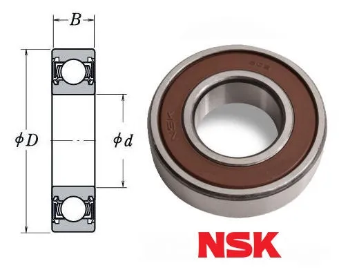 607DD NSK Sealed Deep Groove Ball Bearing 7x19x6mm