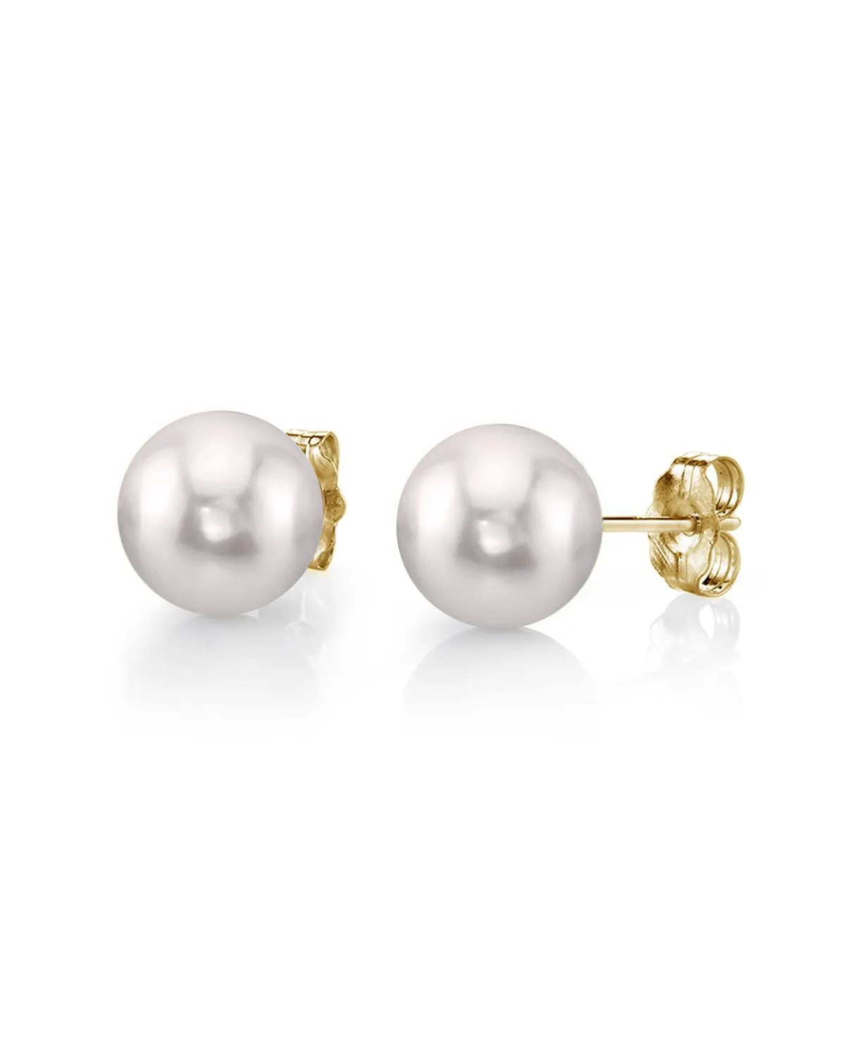 8.0-8.5mm White Akoya Round Pearl Stud Earrings