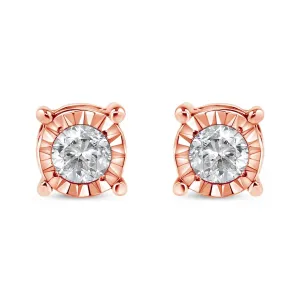 .925 Sterling Silver 1/5 Cttw Round Near Colorless Diamond Miracle-Set Stud Earrings