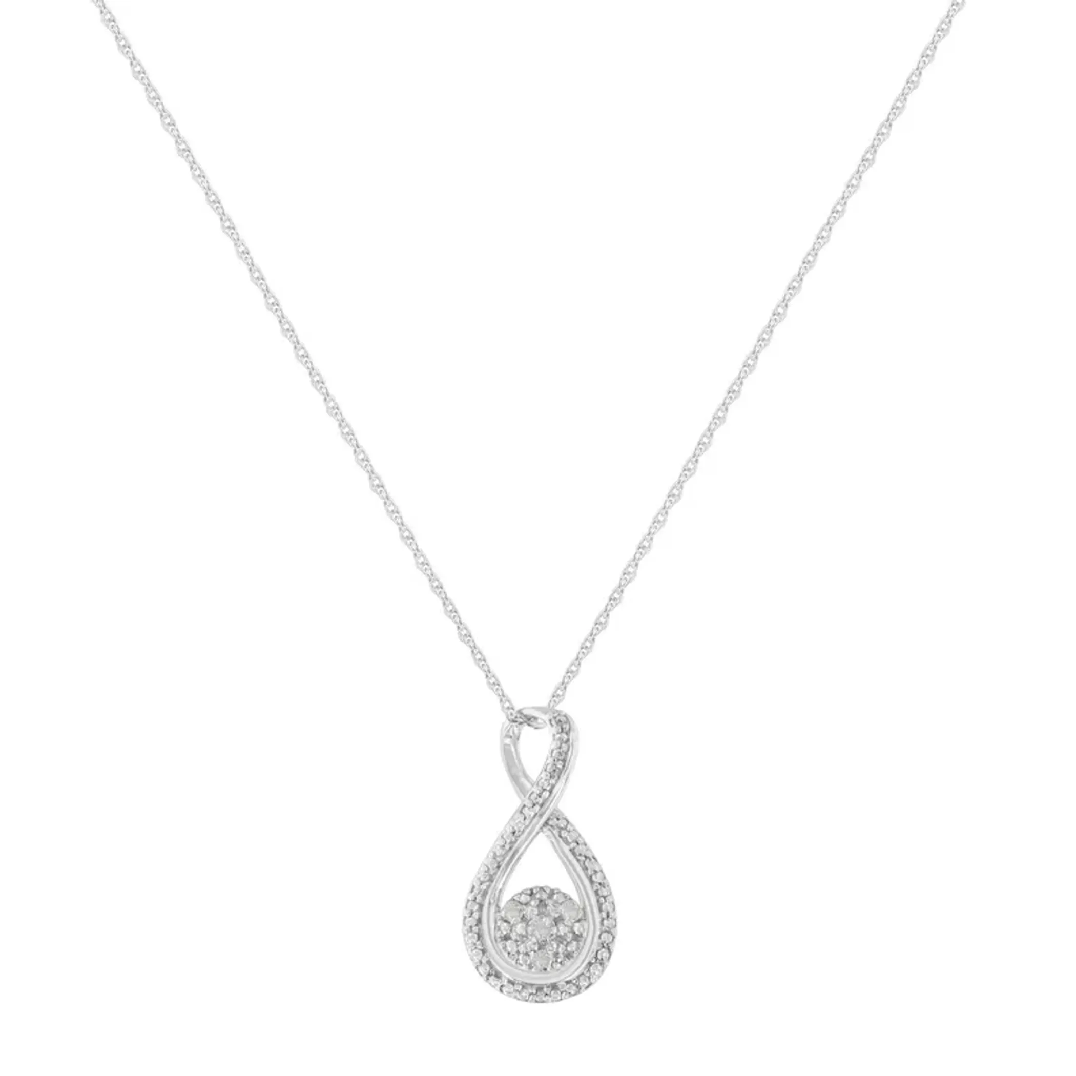 .925 Sterling Silver Diamond Accent Infinity 18" Pendant Necklace (I-J color, I2-I3 clarity)