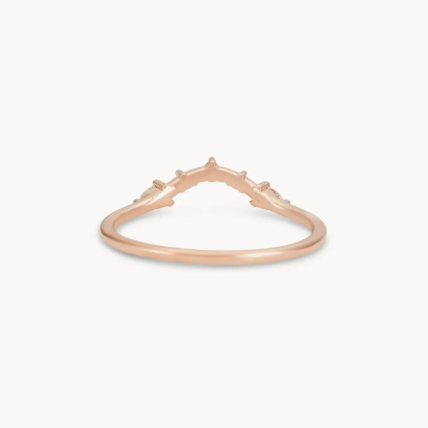 A deep love band - 14k rose gold, white diamonds