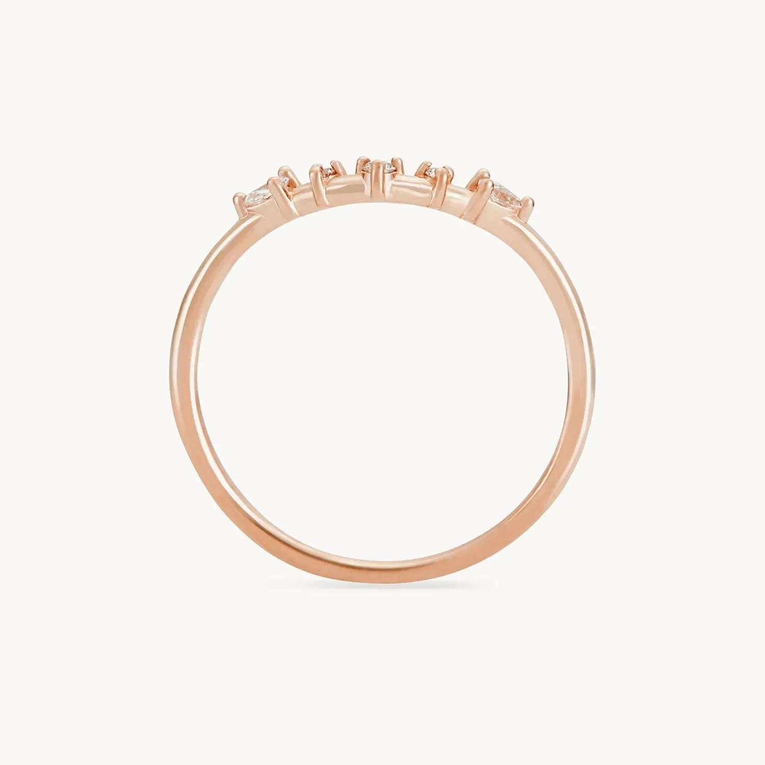 A deep love band - 14k rose gold, white diamonds