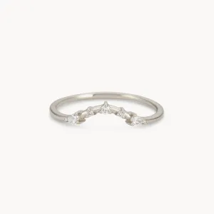 A deep love band - 14k white gold, white diamonds