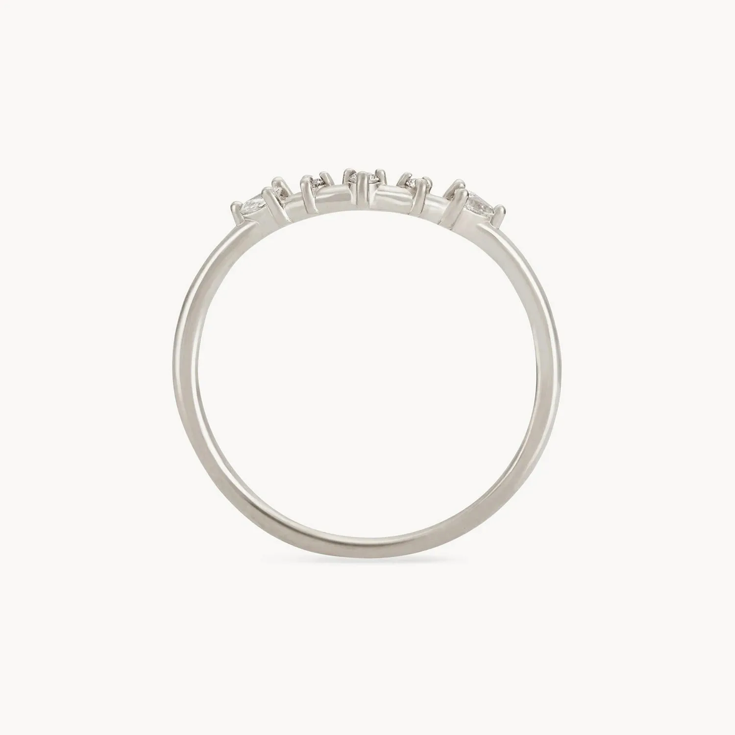 A deep love band - 14k white gold, white diamonds