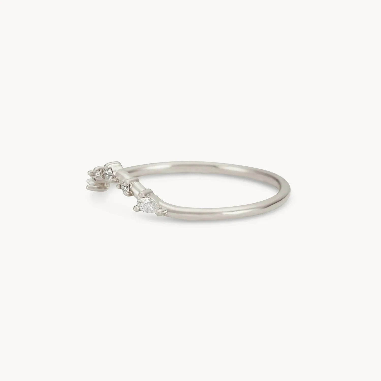 A deep love band - 14k white gold, white diamonds