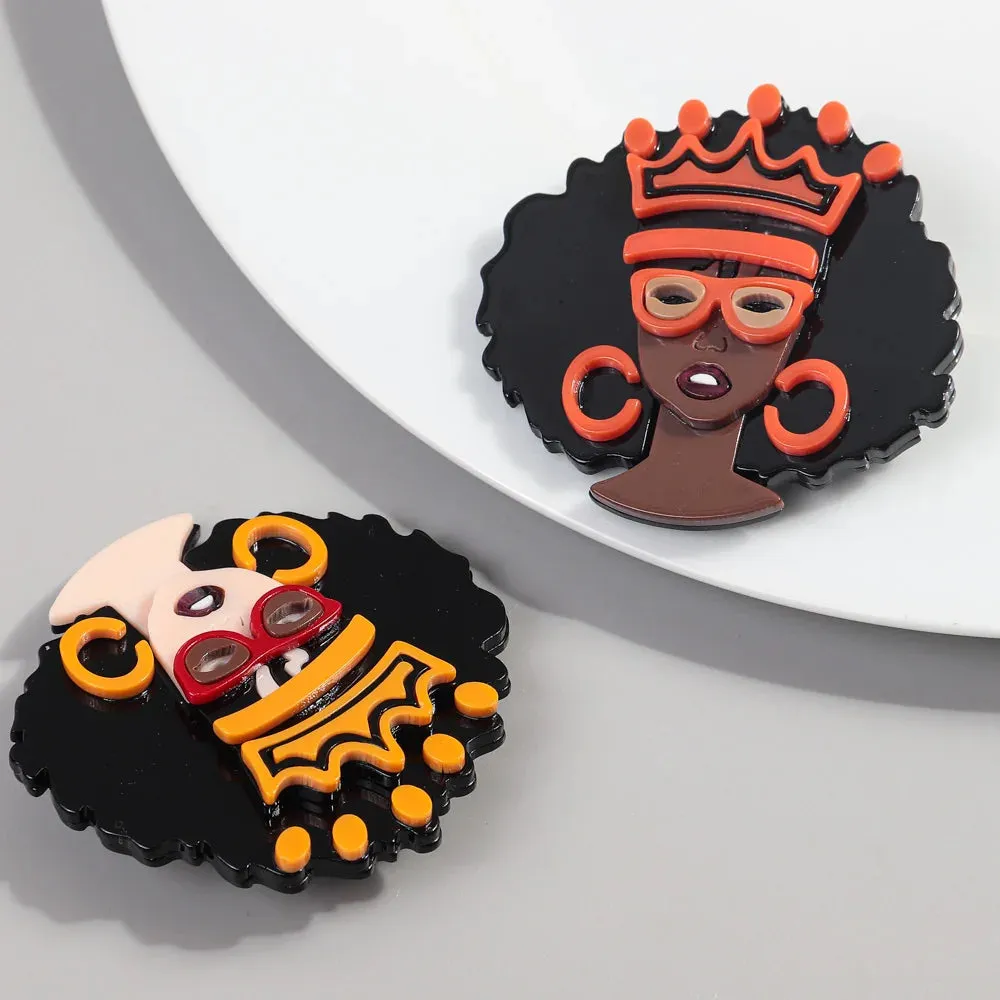 African Queen Acrylic Brooch