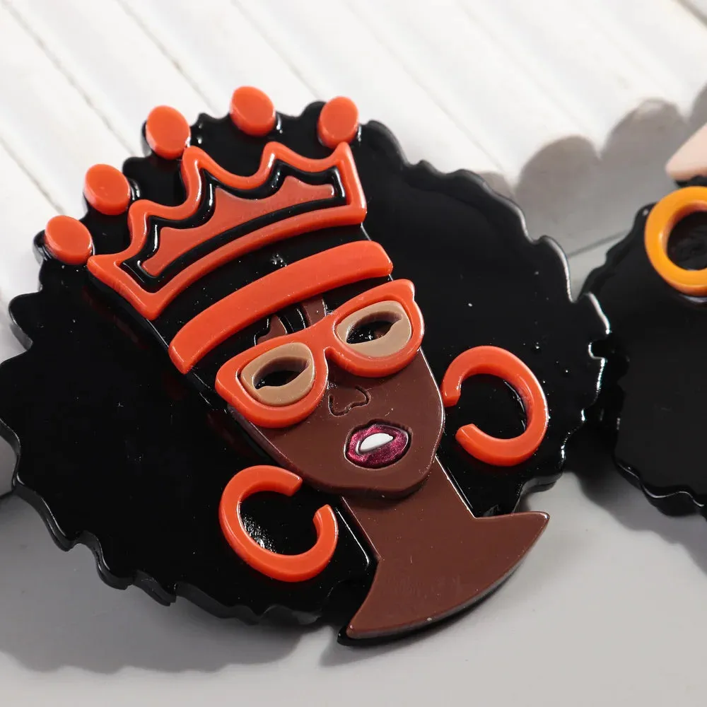 African Queen Acrylic Brooch