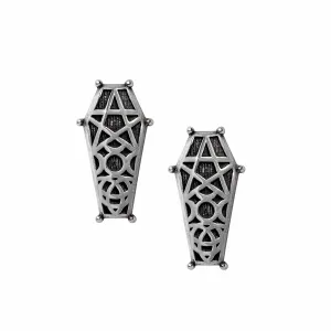 Alchemy Hex Coffin Earrings Studs Pair