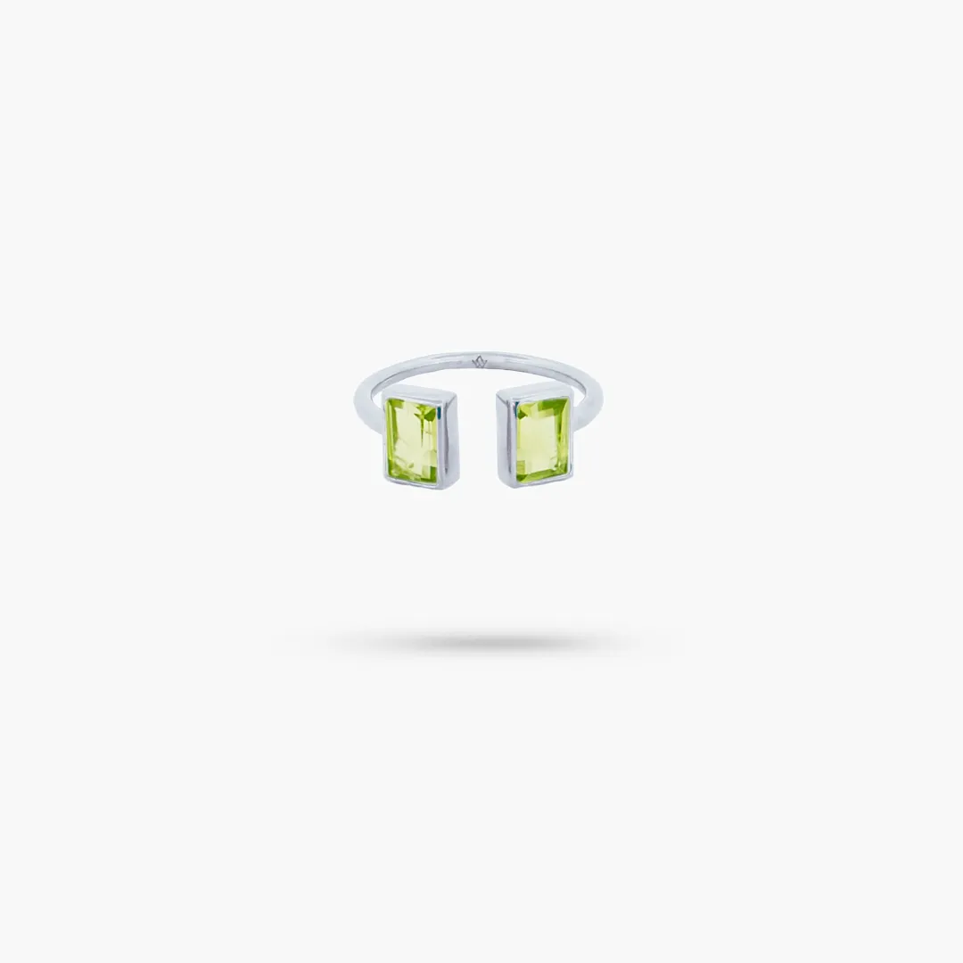 Amare Wear Baguette Peridot Cuff Ring