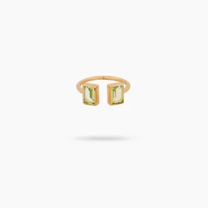 Amare Wear Baguette Peridot Cuff Ring