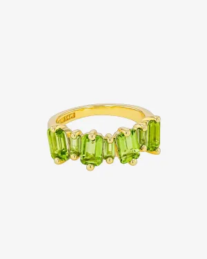 Ann Staggered Peridot Half Band