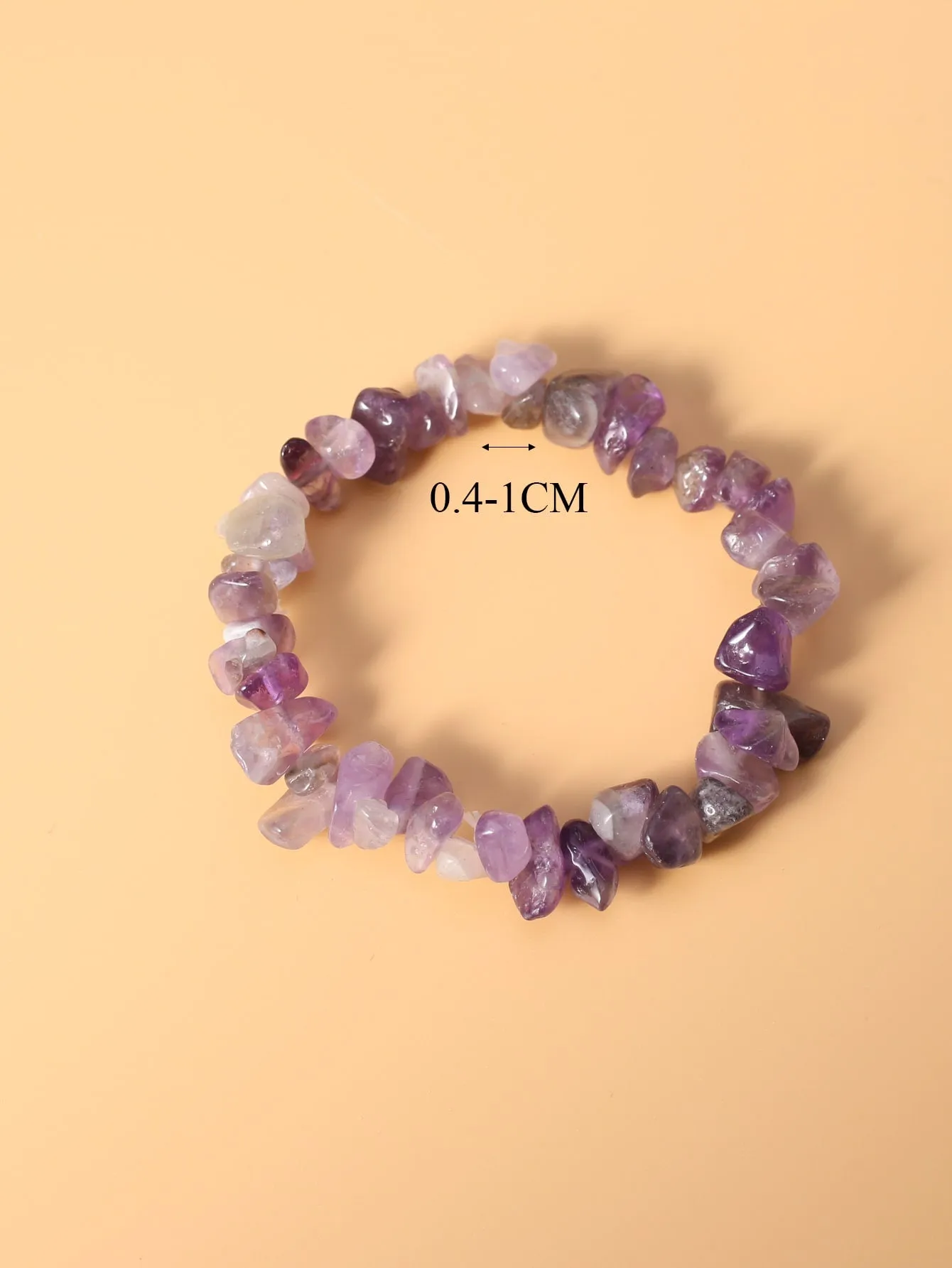 Asymmetrical Purple Stone Decor Beaded Bracelet Women Bracelet Stackable