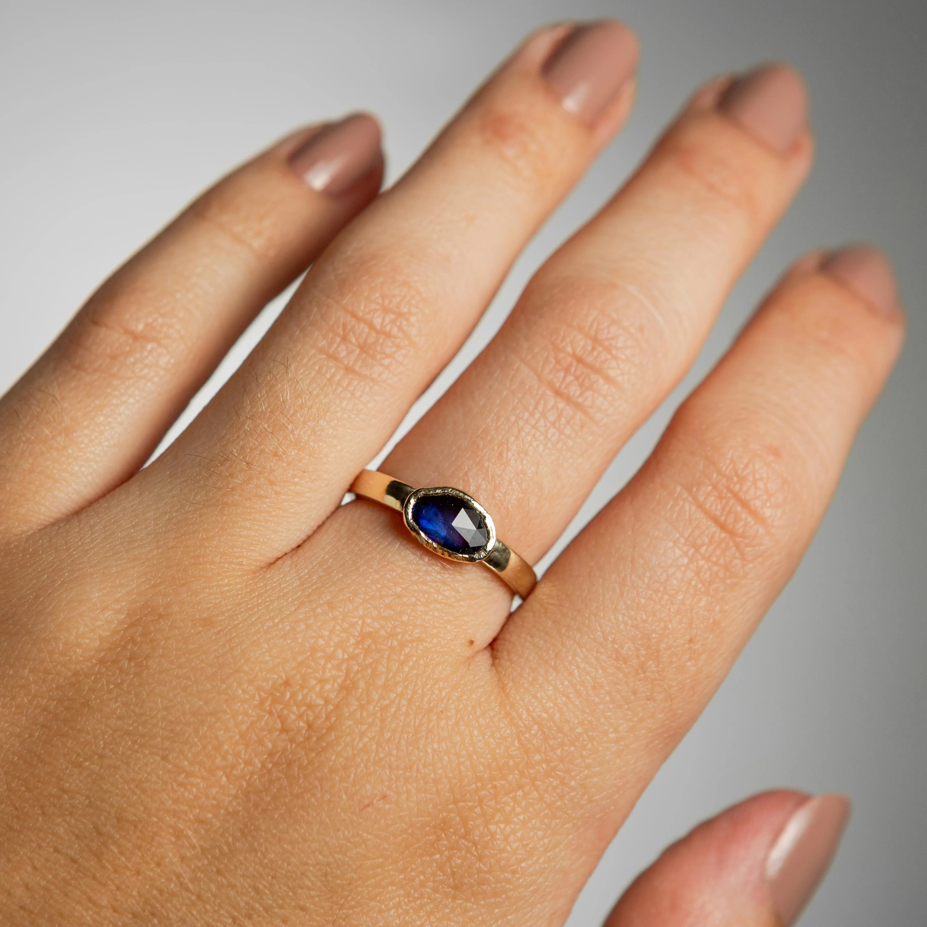 Aurora Ring | Blue Sapphire | 14k Yellow Gold