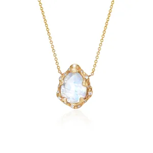 Baby Queen Water Drop Moonstone Necklace with Sprinkled Diamonds | Ready to Ship