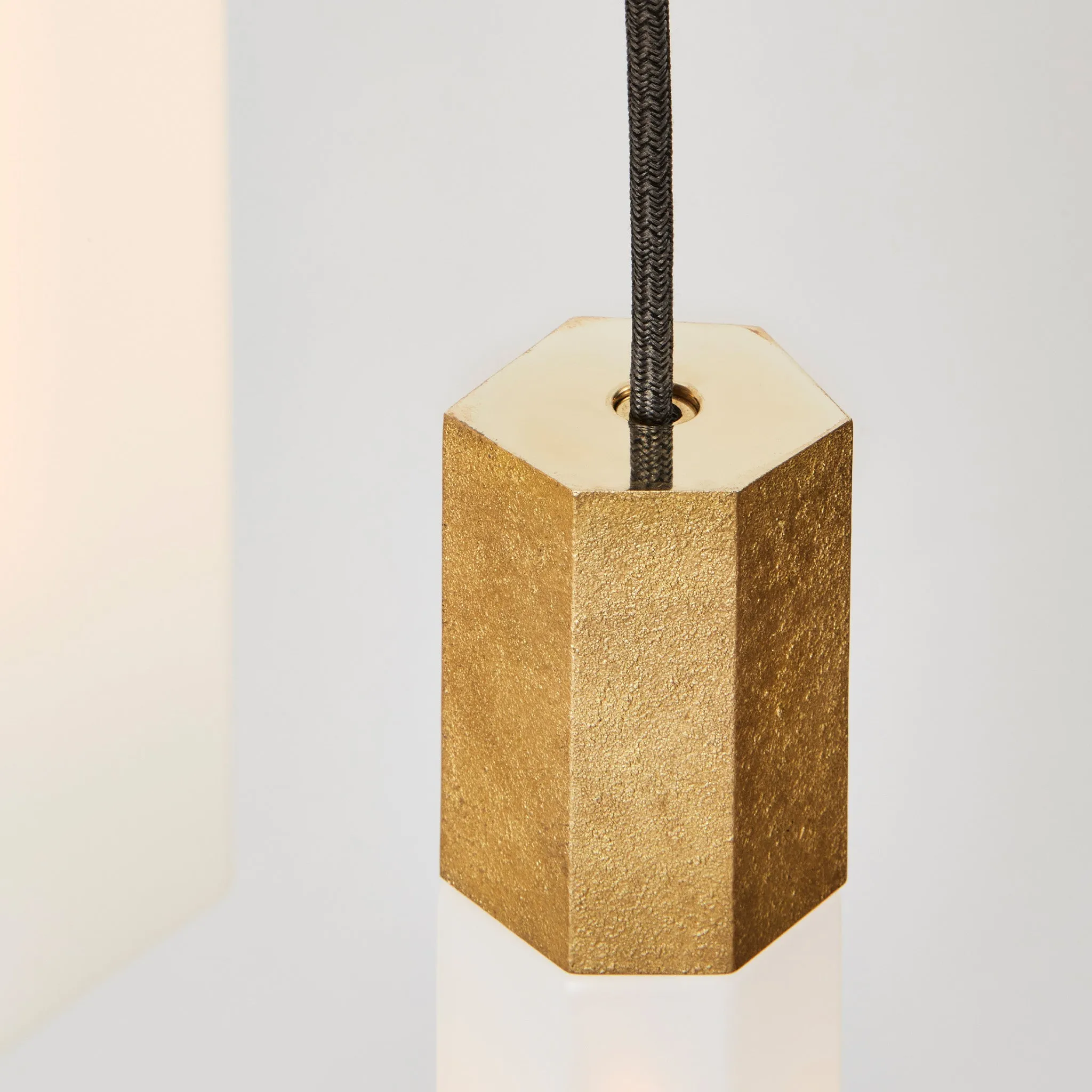 Basalt Triple Pendant in Brass