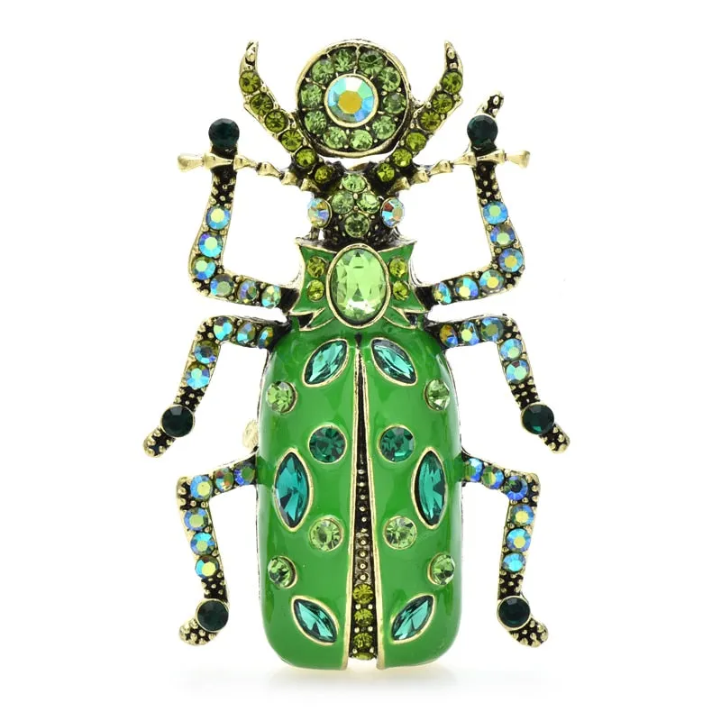 Big Enamel Beetle Brooches