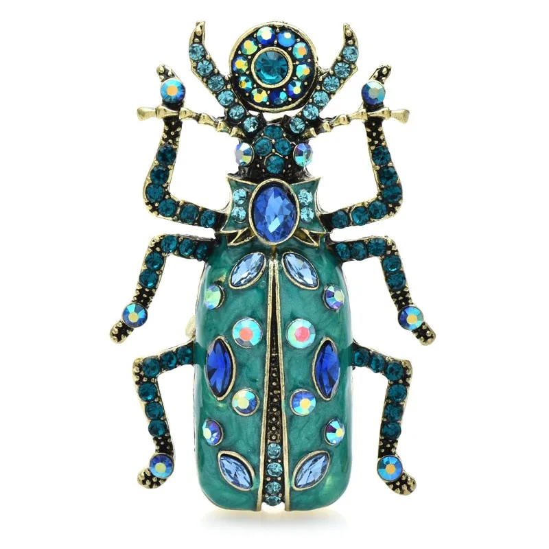 Big Enamel Beetle Brooches