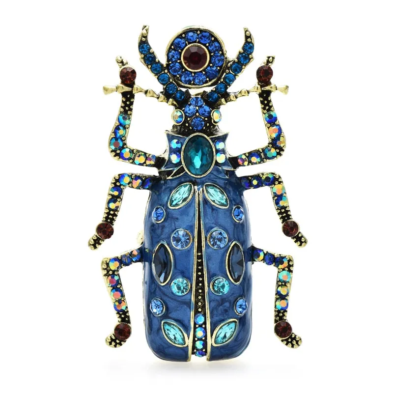 Big Enamel Beetle Brooches