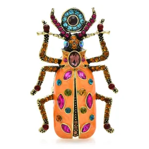 Big Enamel Beetle Brooches