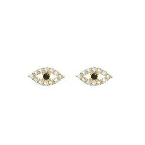 Black Evil Eye Stud Earrings