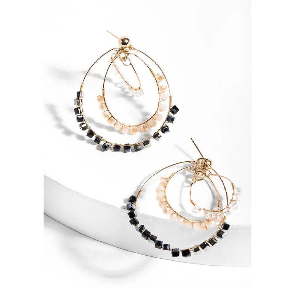 Boho Chic Beaded Hoop Earrings