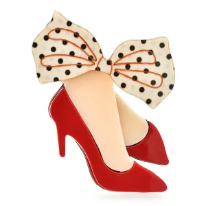 Bowknot Red Shoes Acrylic Brooch