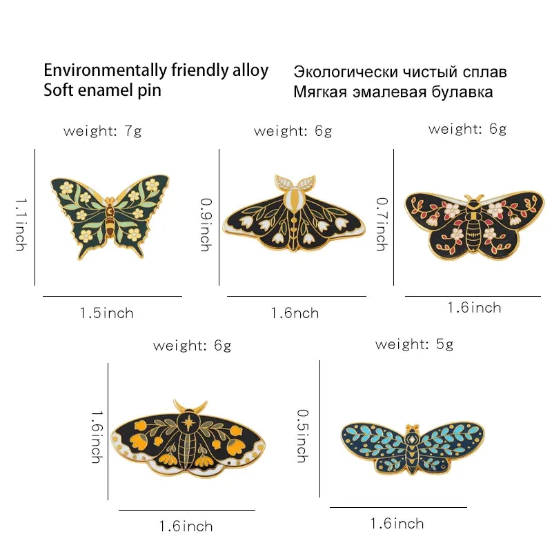 Butterflies and Moths Enamel Pins