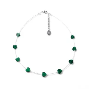 Carrie Elspeth Emerald Hearts Necklace