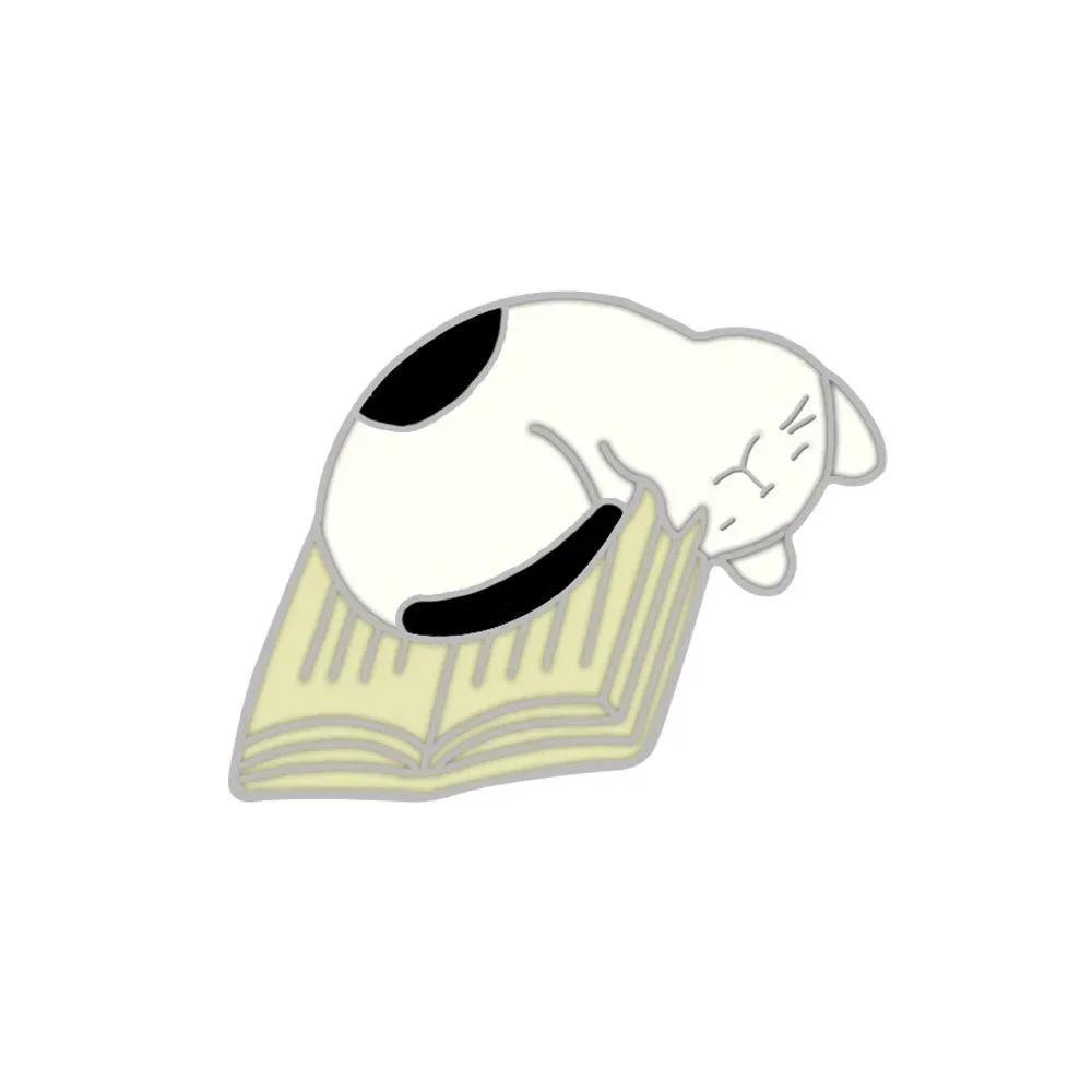 Cat n' Book Enamel Pin