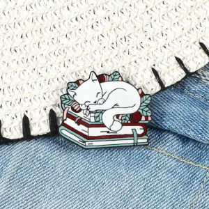 Cat n' Book Enamel Pin