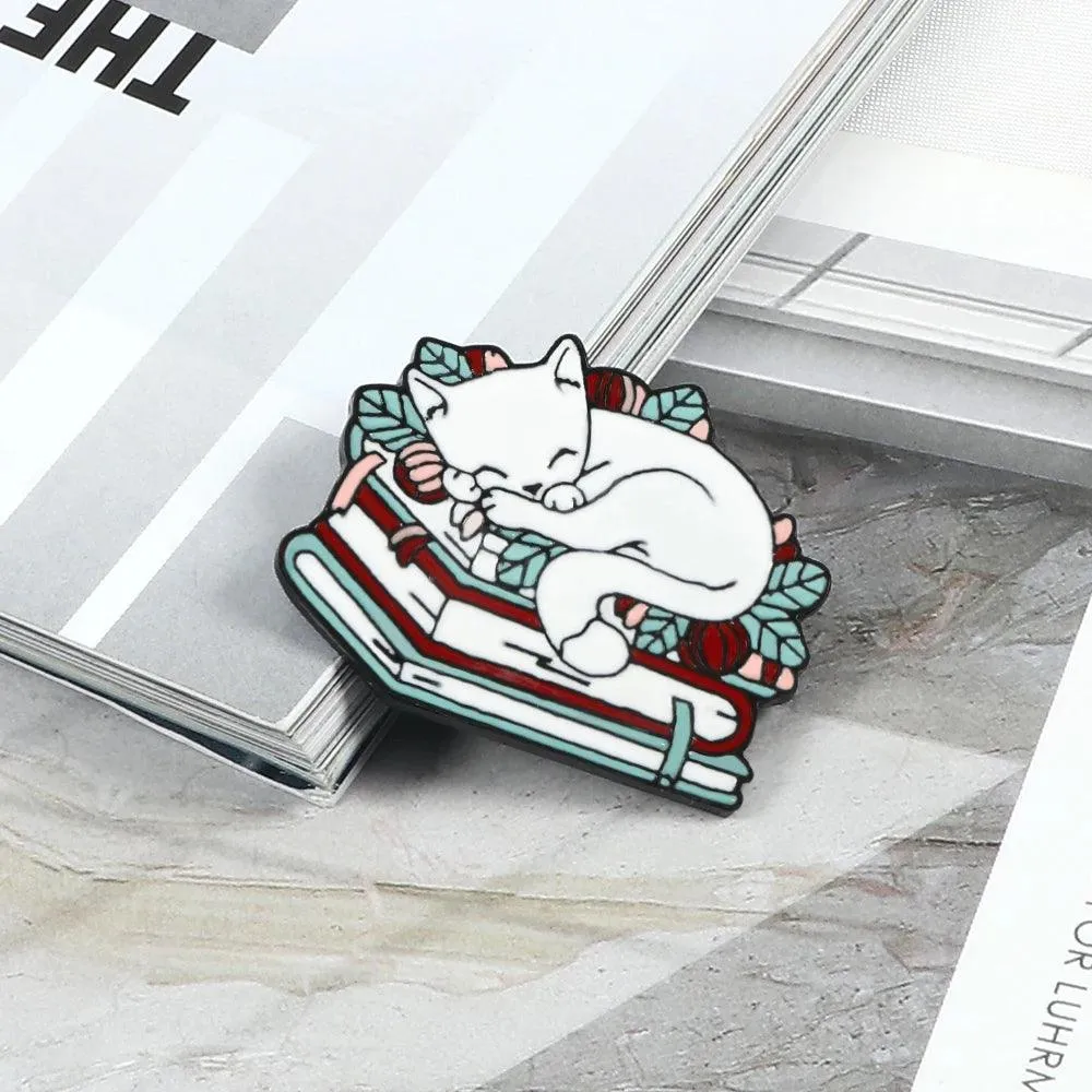 Cat n' Book Enamel Pin