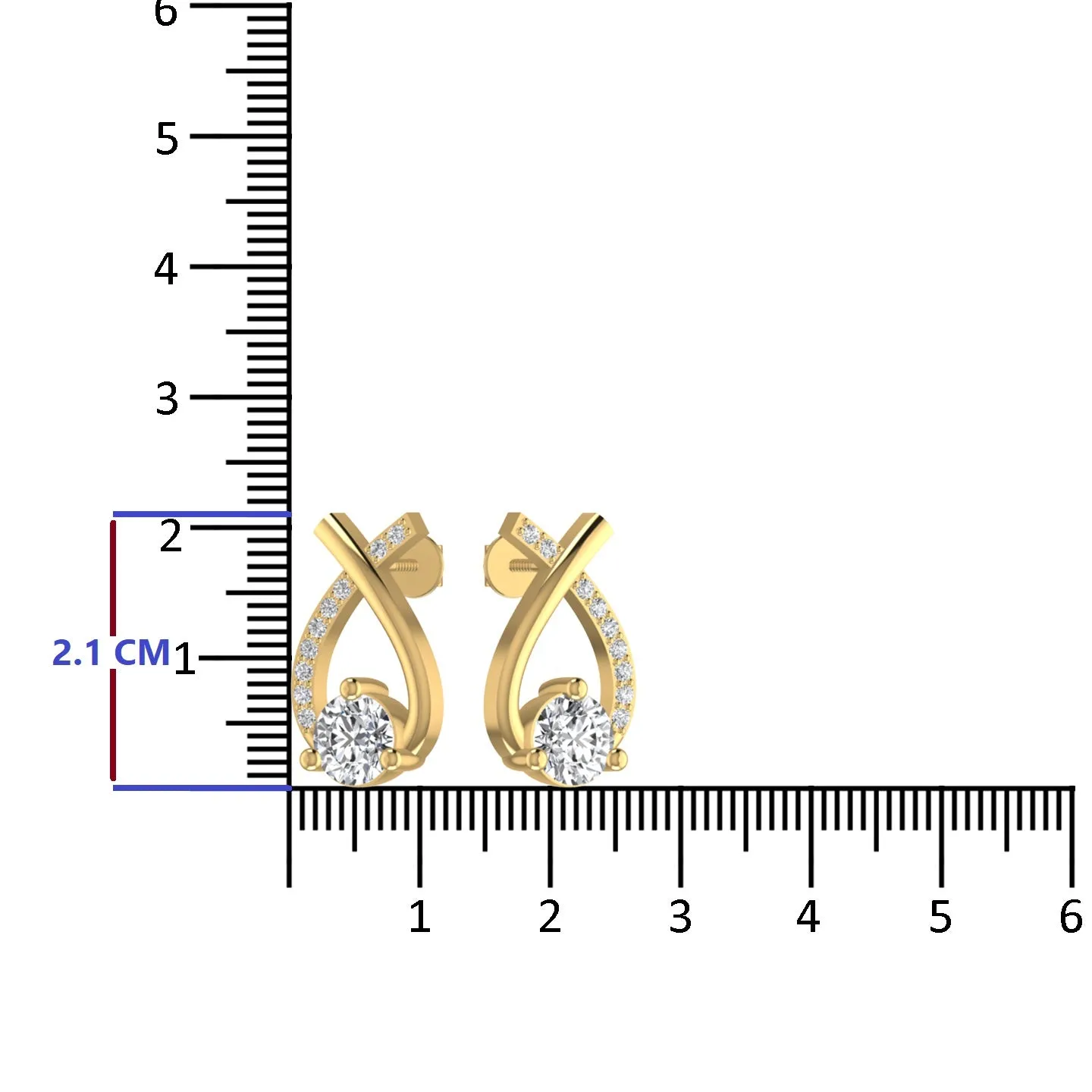 Chic Design Diamond Stud Earring