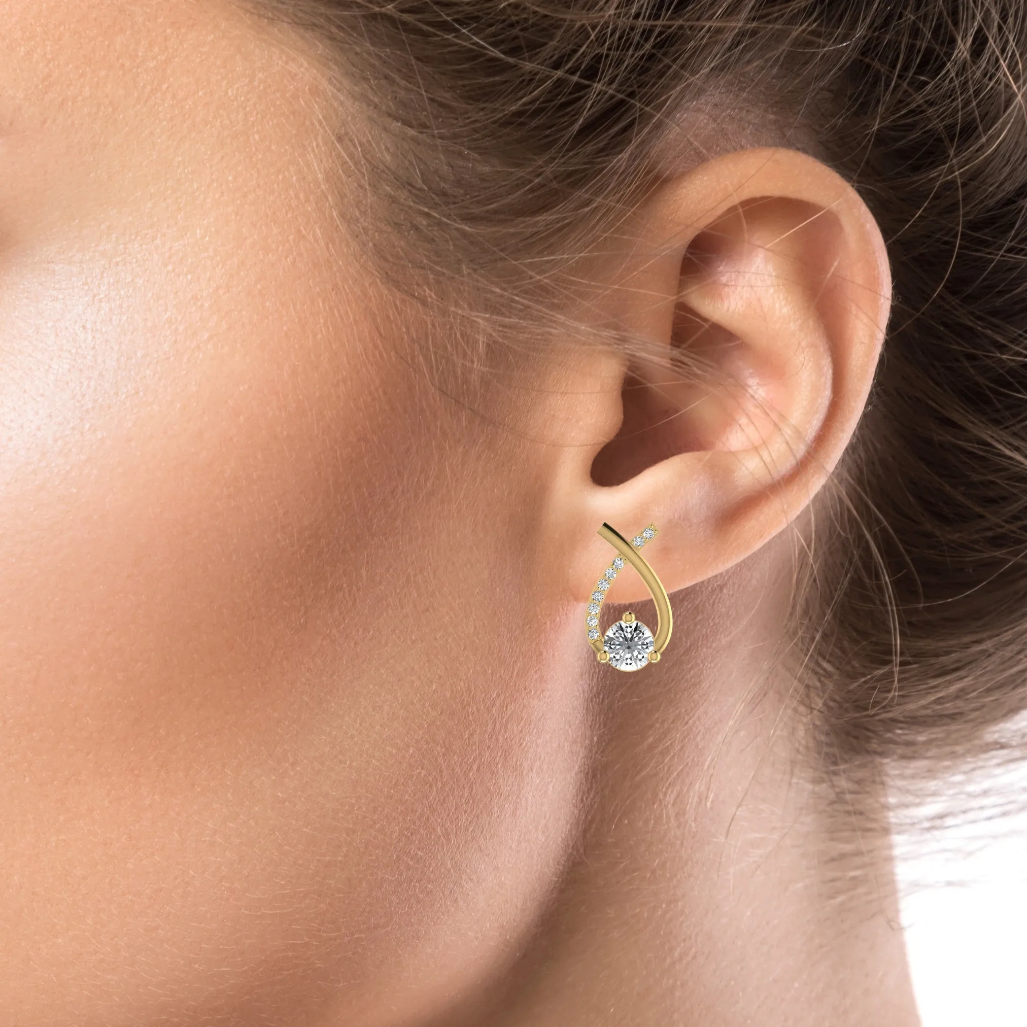 Chic Design Diamond Stud Earring