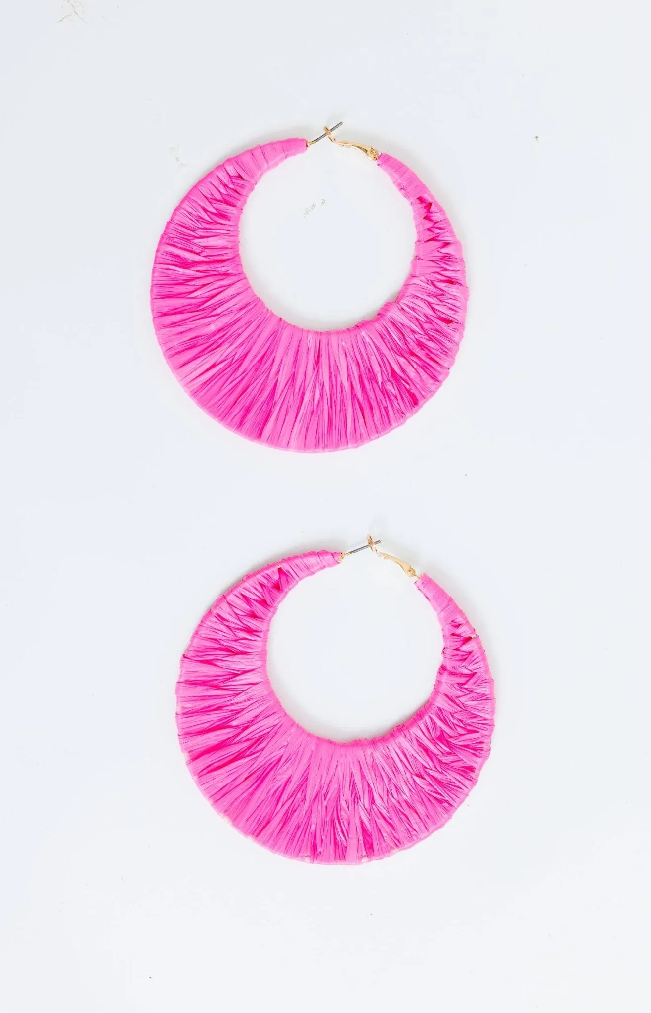 Ciara Woven Hoop Earrings, FUCHSIA