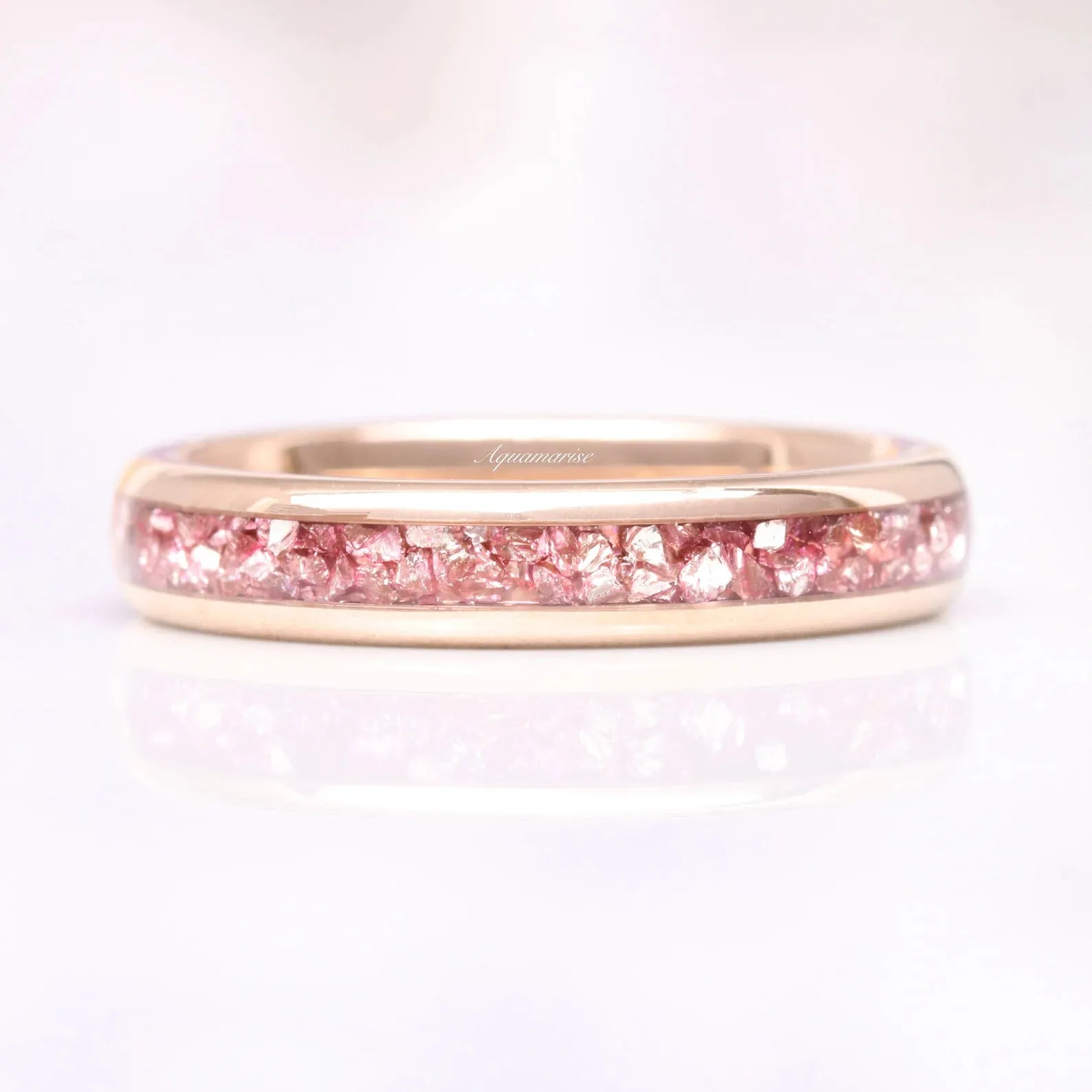 Crushed Morganite Couples Ring