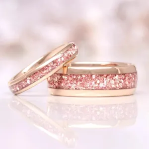 Crushed Morganite Couples Ring