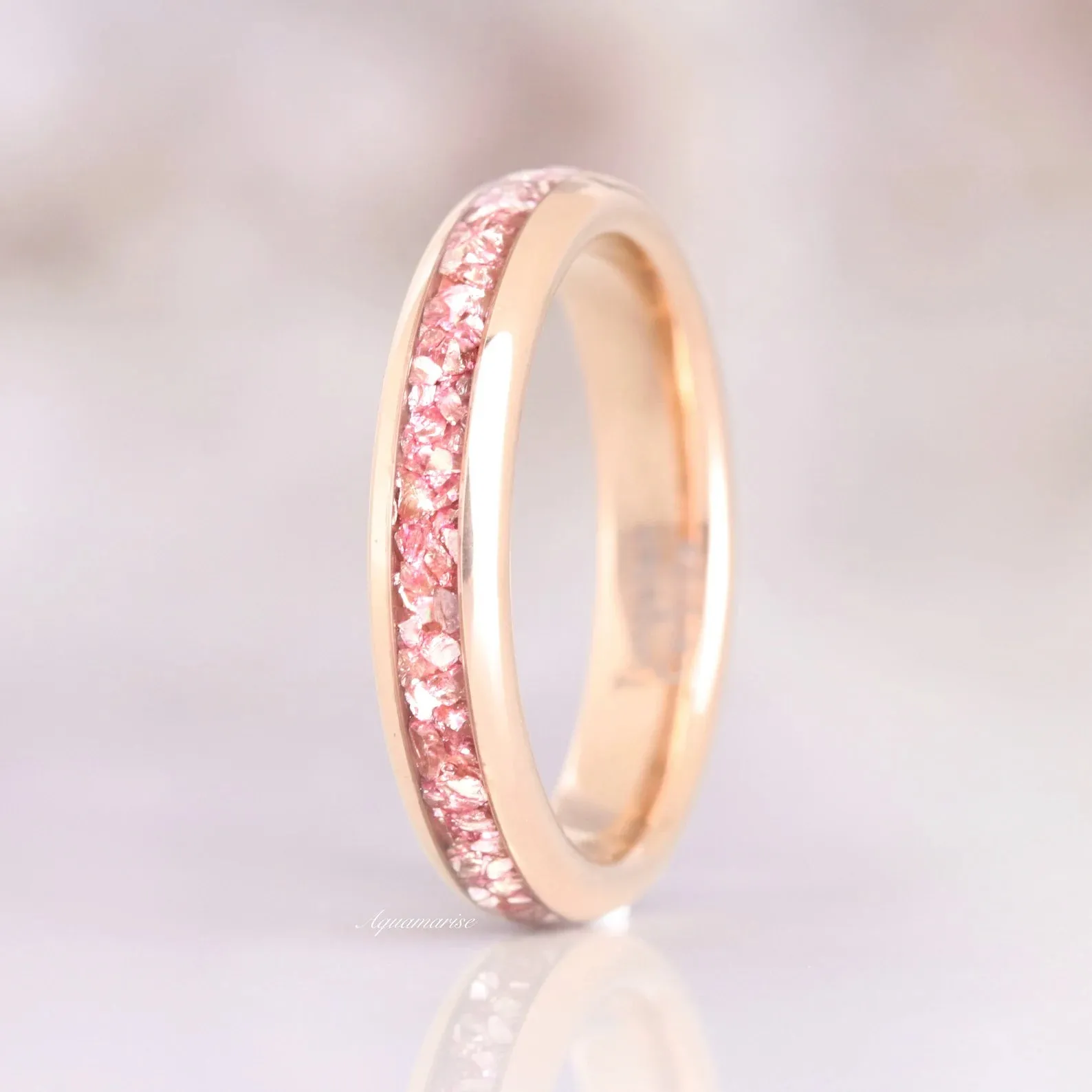 Crushed Morganite Couples Ring