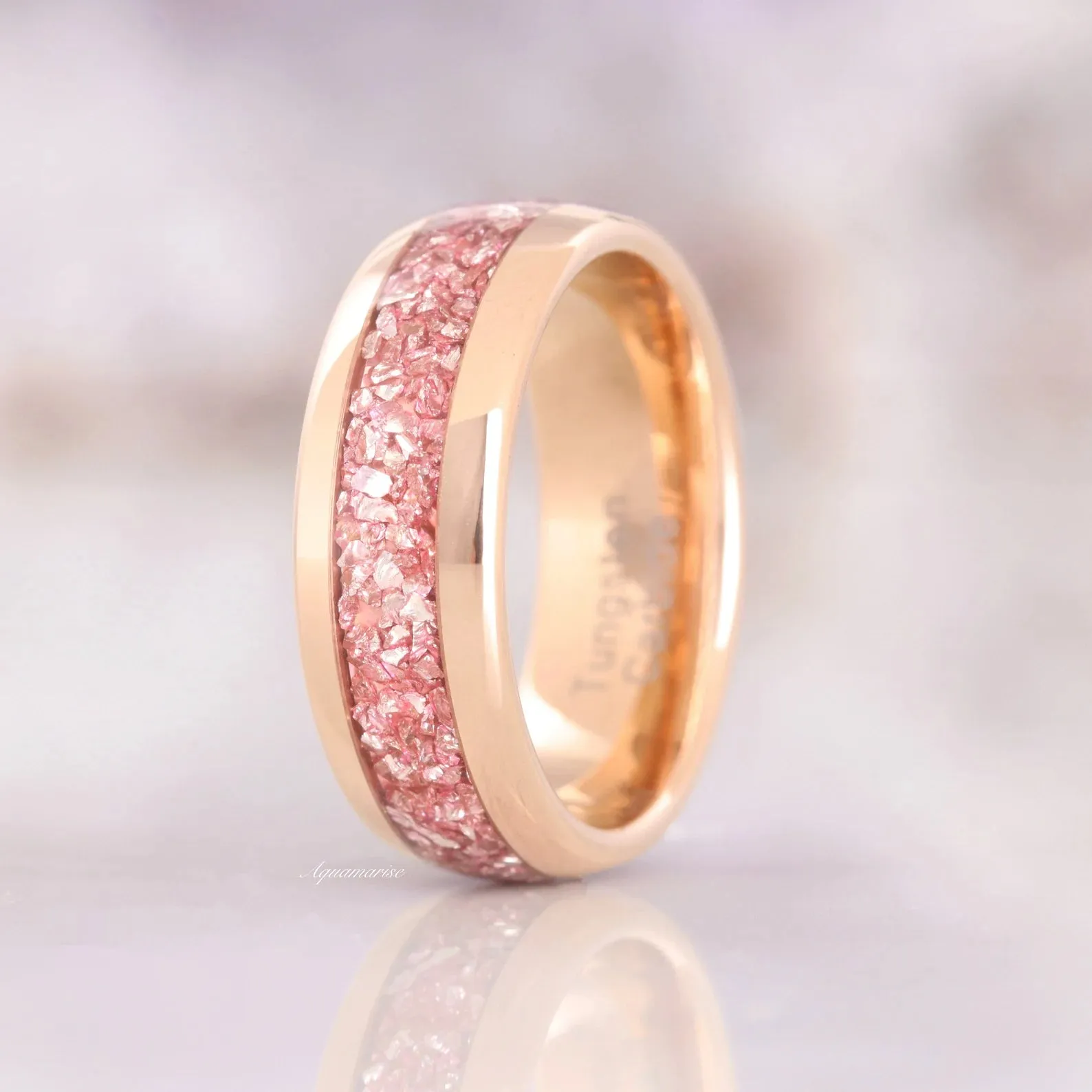 Crushed Morganite Couples Ring